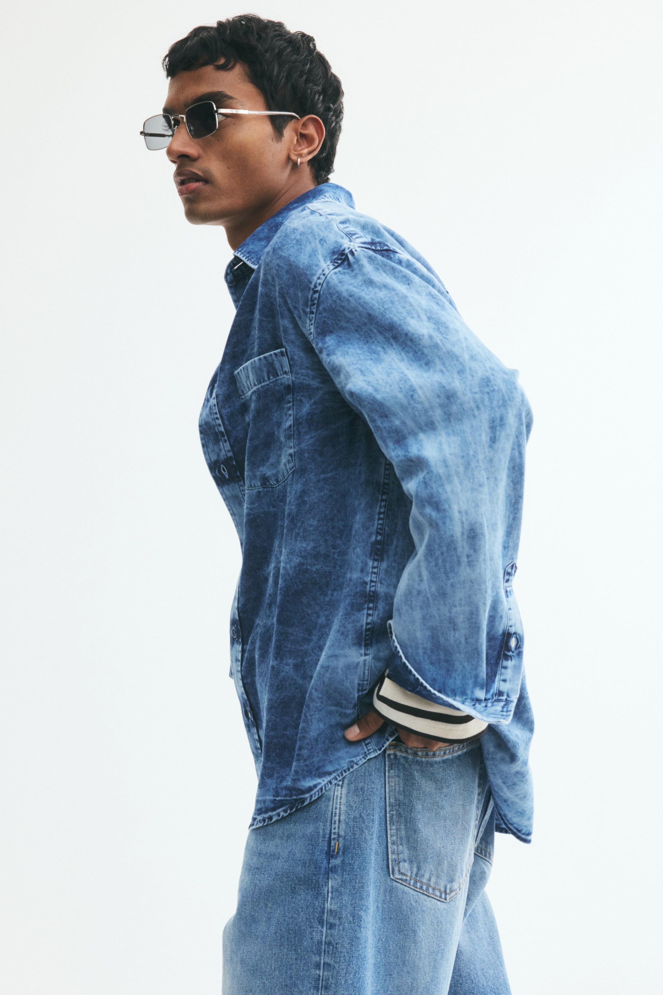 Relaxed-Fit Washed Denim Shirt