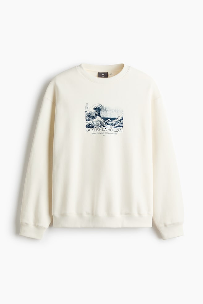 Loose Fit Sweatshirt - White/Katsushika Hokusai/Light blue/Matisse - 1