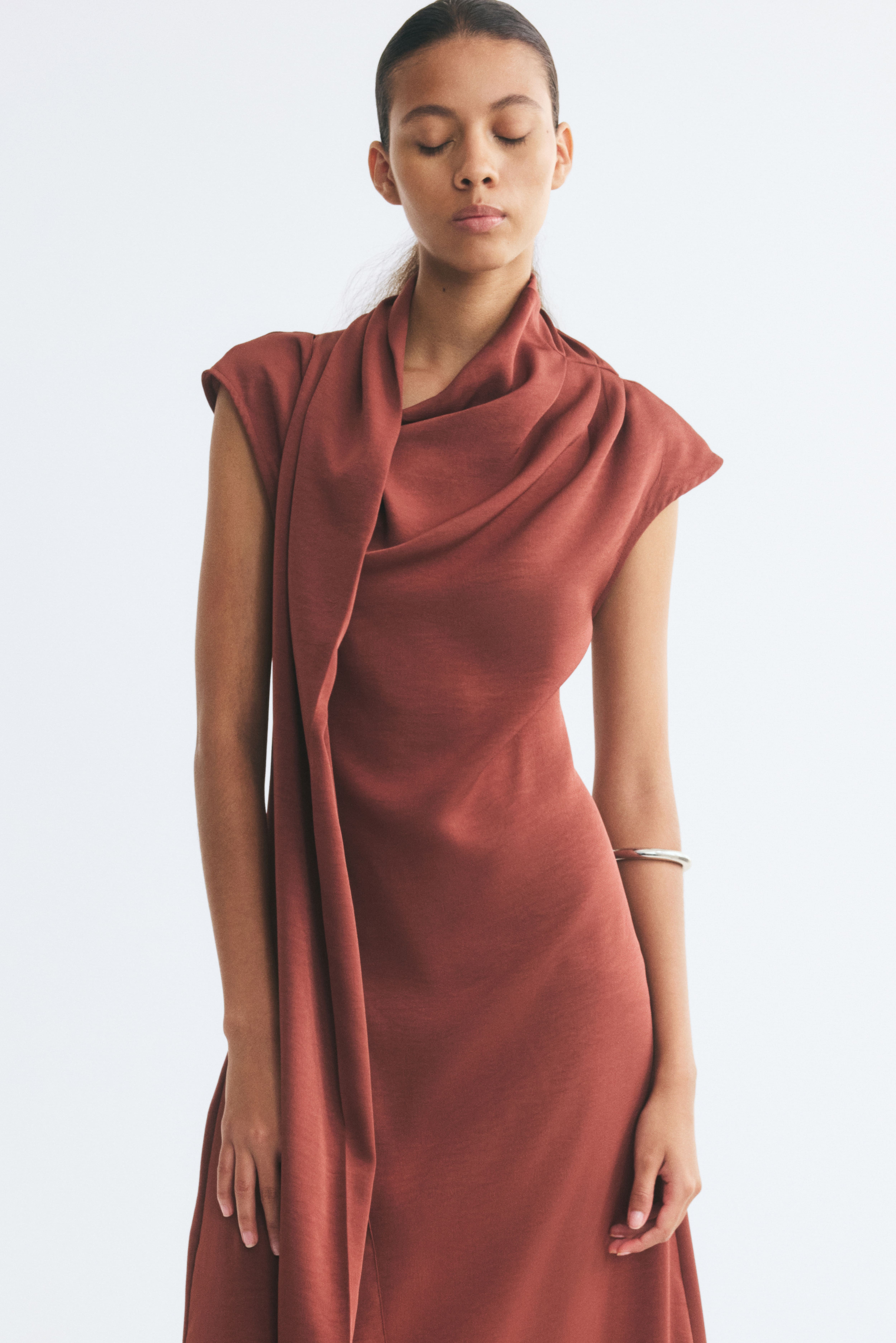 Scarf-detail dress
