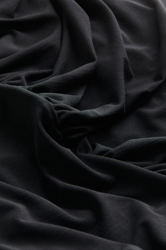 Draped jersey dress - Black - 3