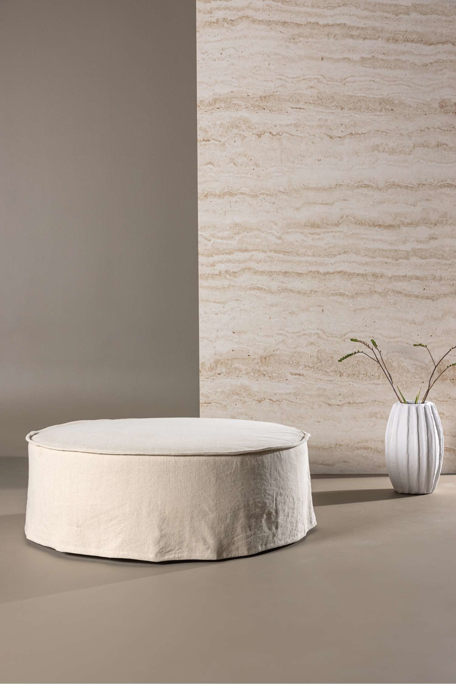 Vindö Skammel - Bomuld, Beige/Bomuld, Brun