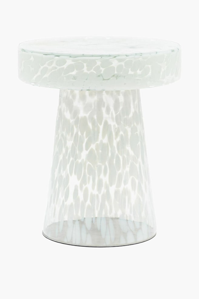 Glass Side Table - White/Brown/Grey/Brown - 1