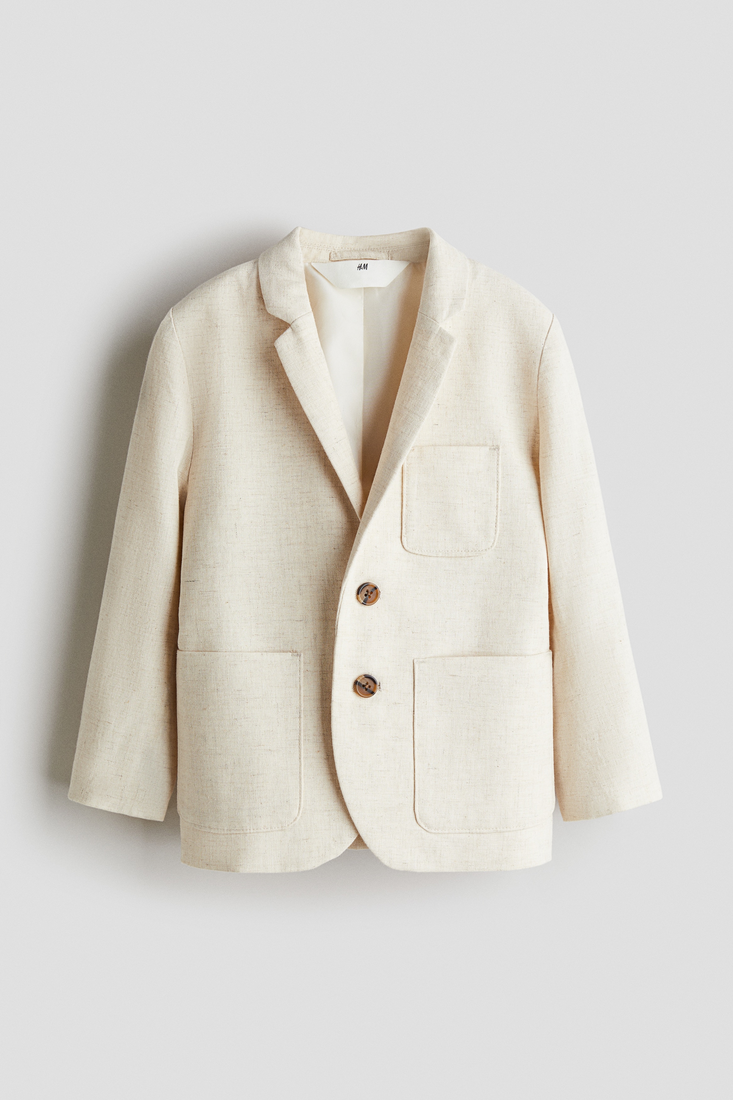 Linen-blend jacket - Light beige