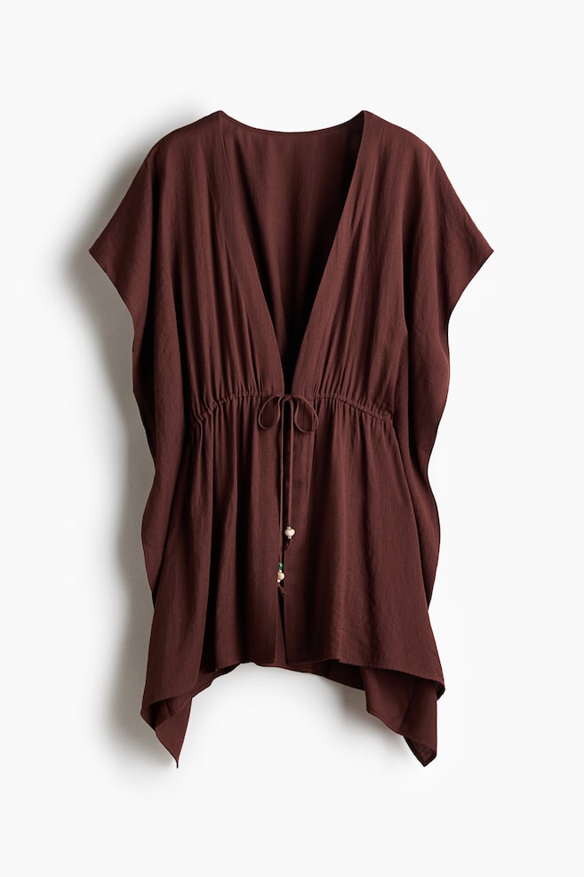 Beach kaftan dress - Dark brown/Black/Cream - 1
