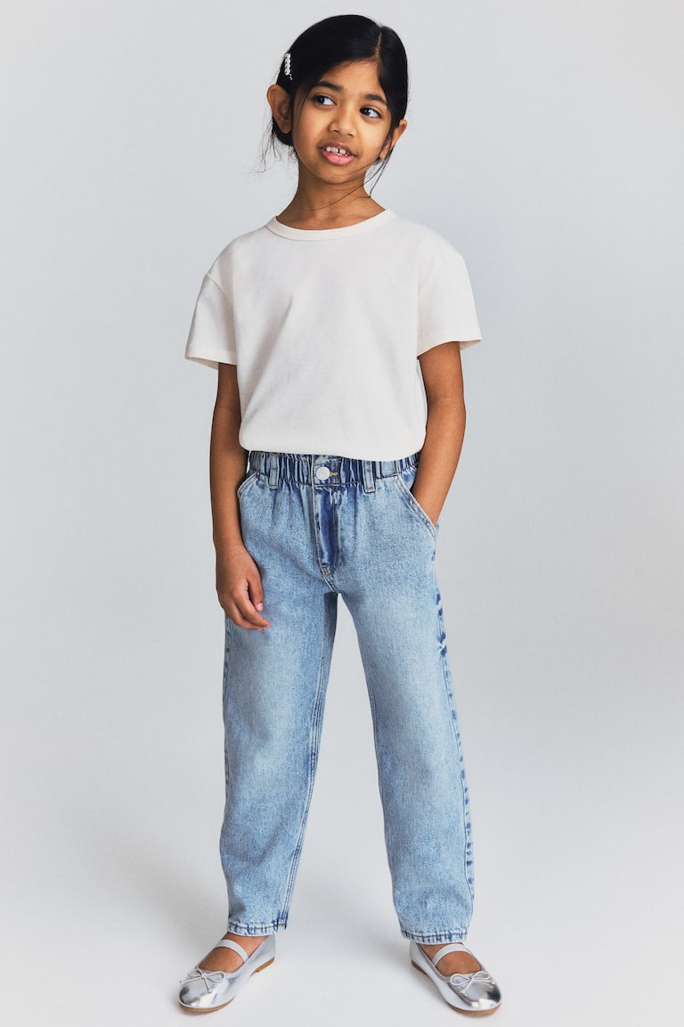 Loose Fit tapered Jeans Light denim blue Kids H&M
