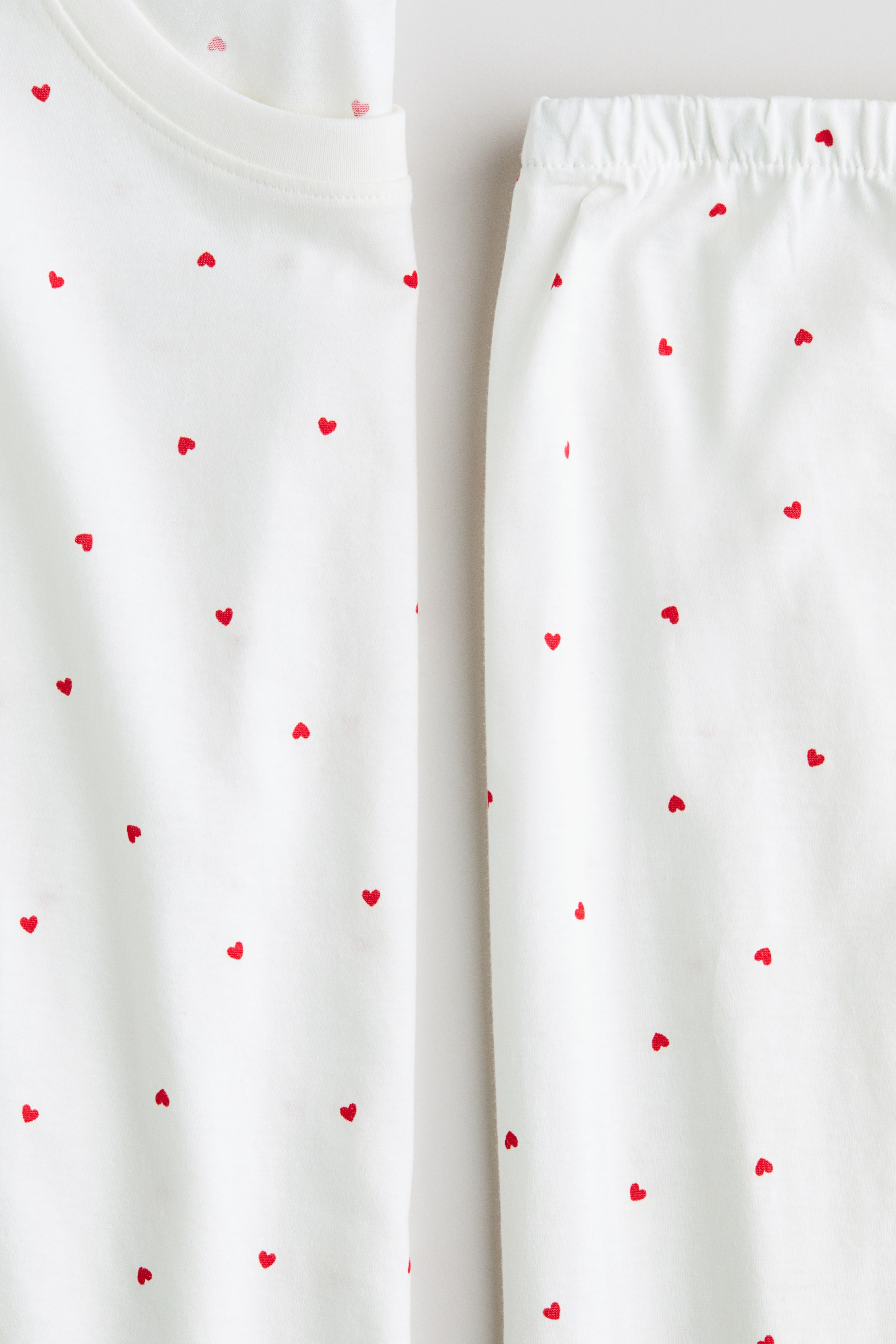 Printed cotton pyjamas - White/Hearts - Kids | H&M IE