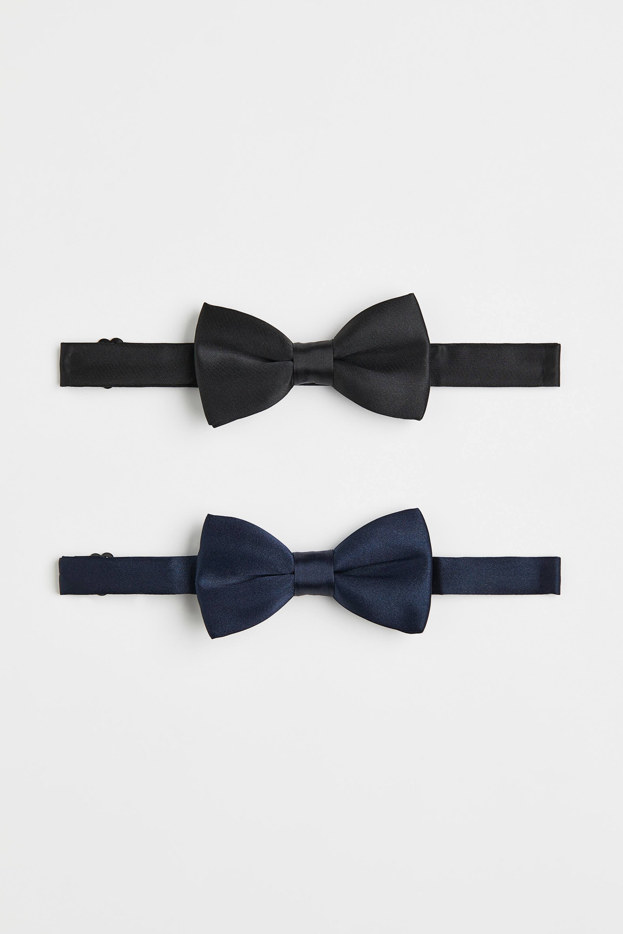 View larger image: 2-pack satin bow ties - Dark blue/Black - Men | H&M 1