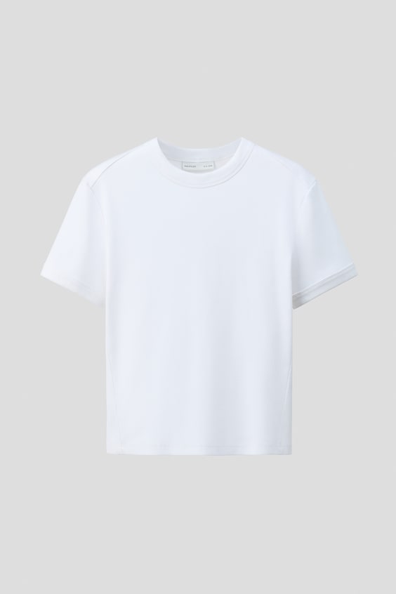 Мужские футболки H&M Ribbed Cotton T-Shirt