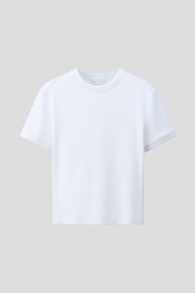 Ribbed cotton T-shirt - White - 1