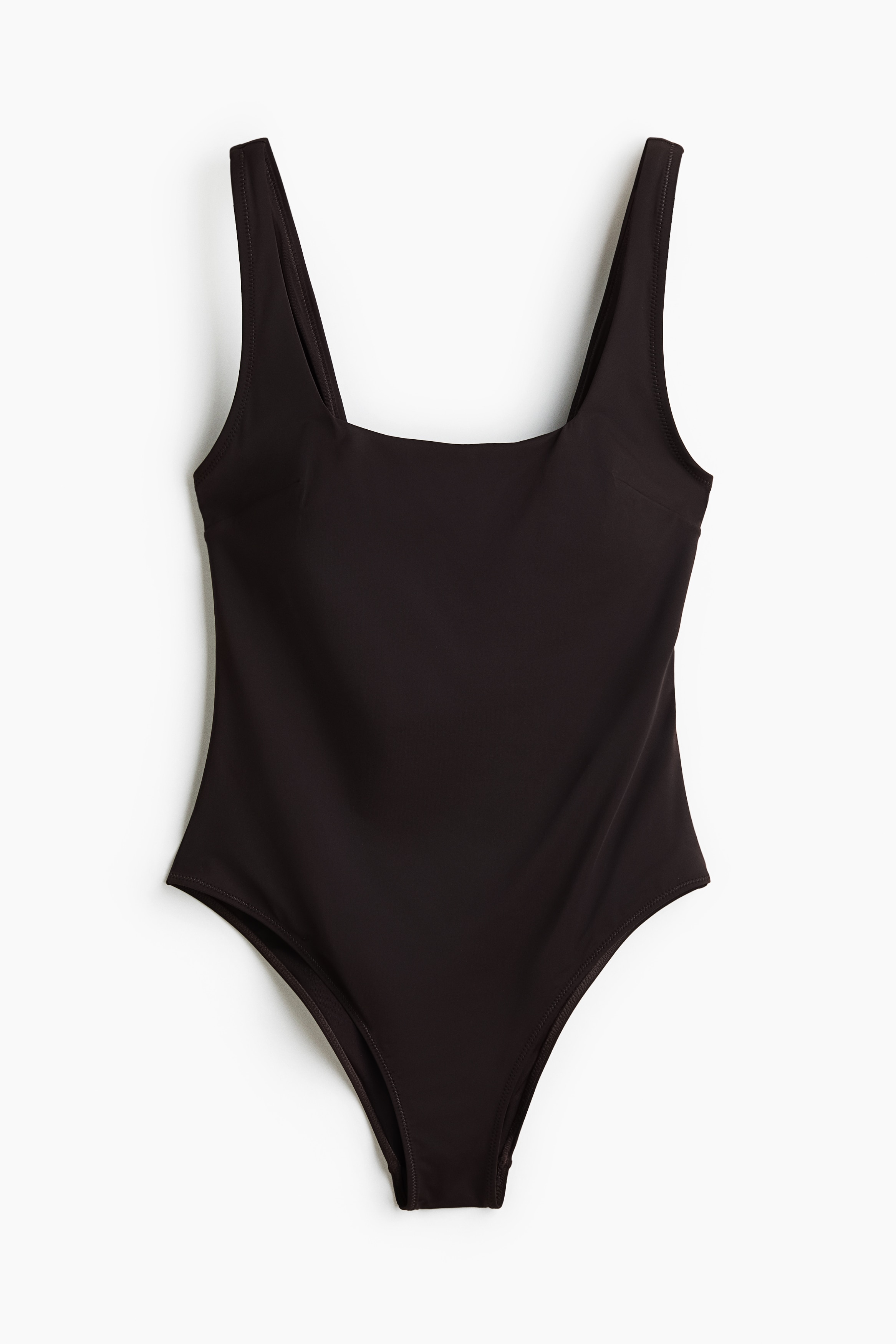 Padded-Cup Swimsuit - Dark brown/Dark red