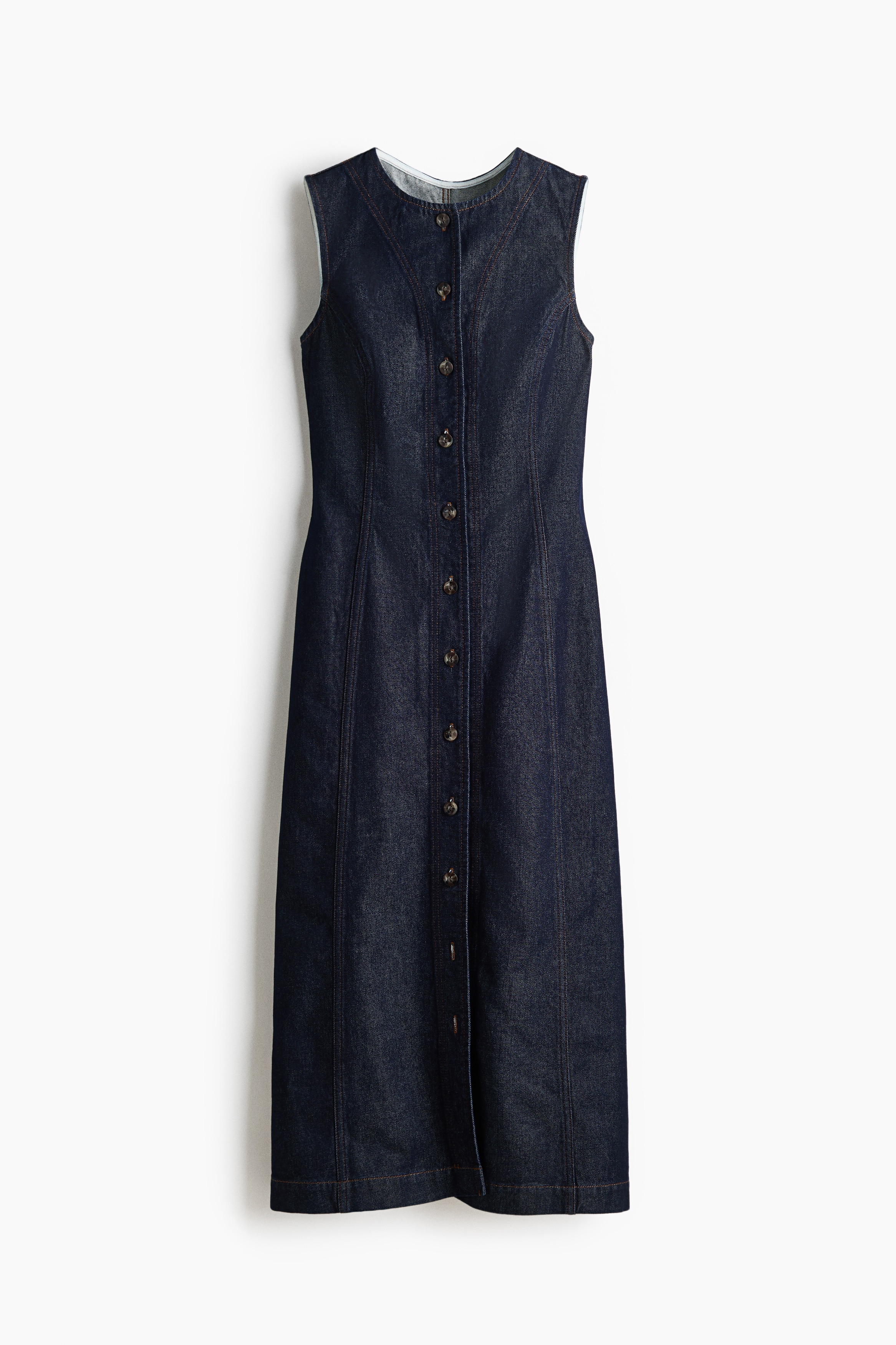 Button Front Denim Dress