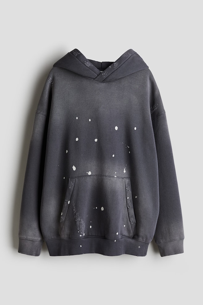Felpa con cappuccio - Grigio scuro/splatter/Bianco/nero fantasia - 1
