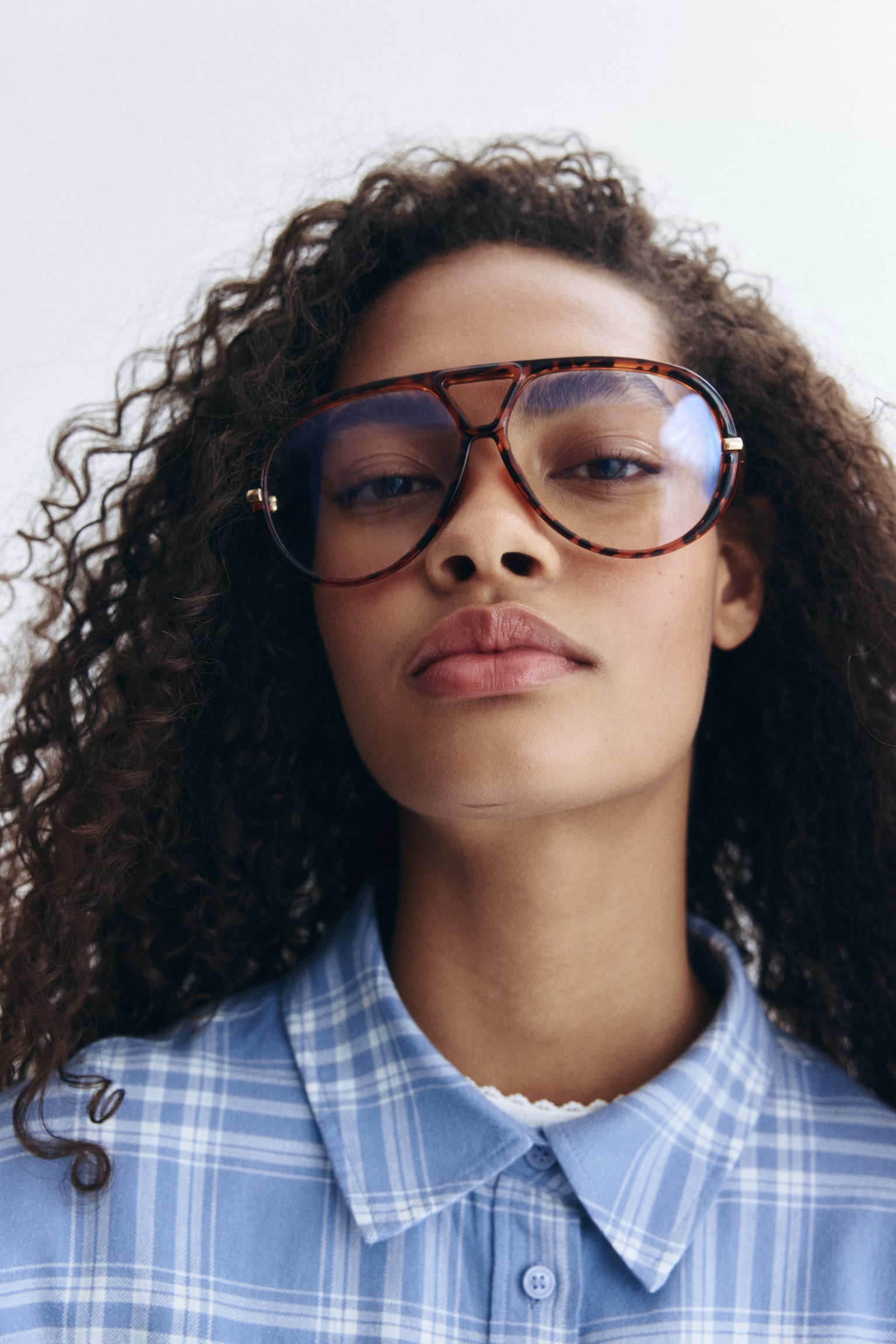 Oversized cotton shirt - Blue/Checked/Brown/Checked/White/Light blue/Striped/Blue - 3