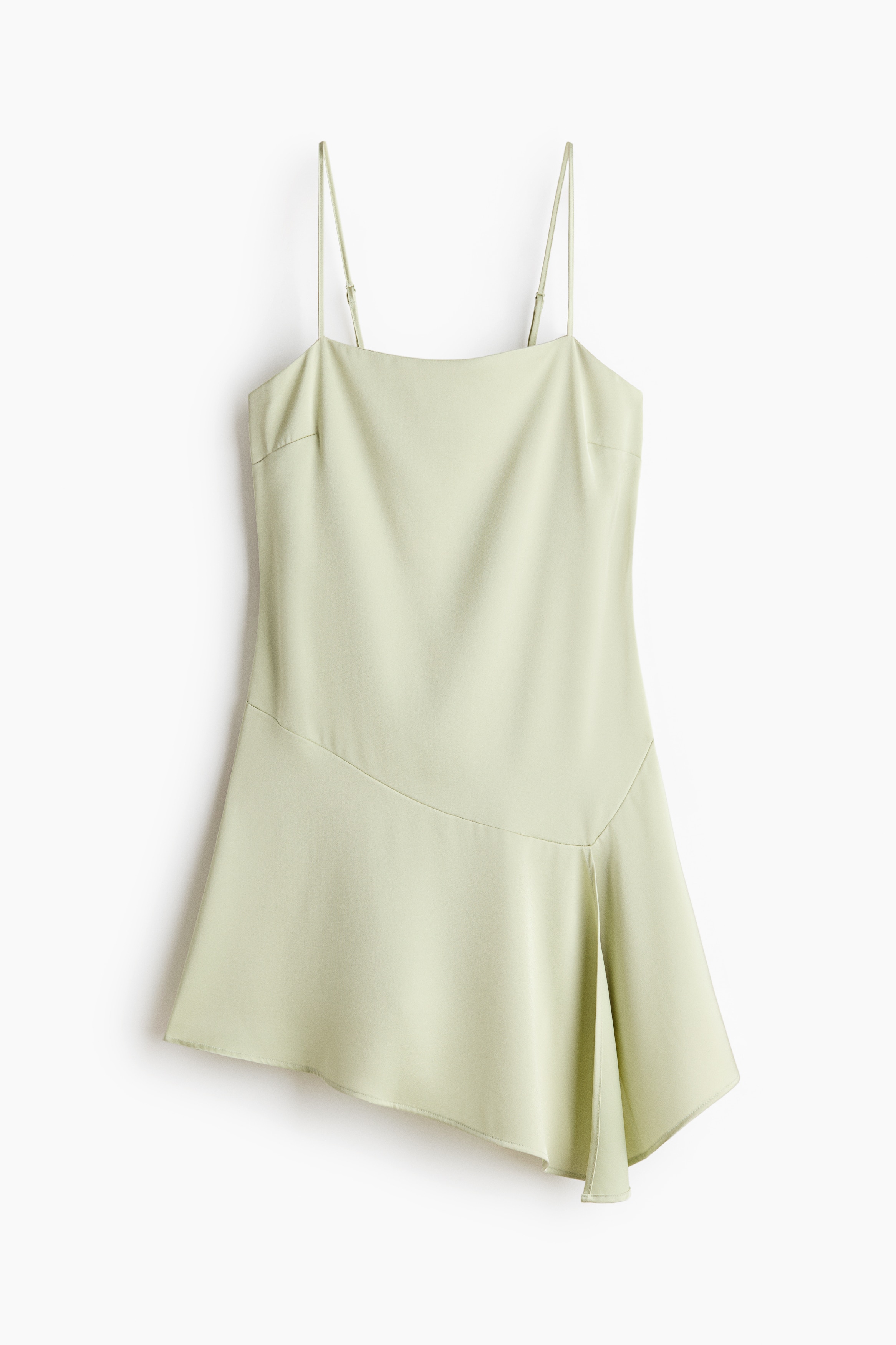 Satijnen strappy jurk - Bleekgroen/Lichtroze/Lichtbeige/bloemen