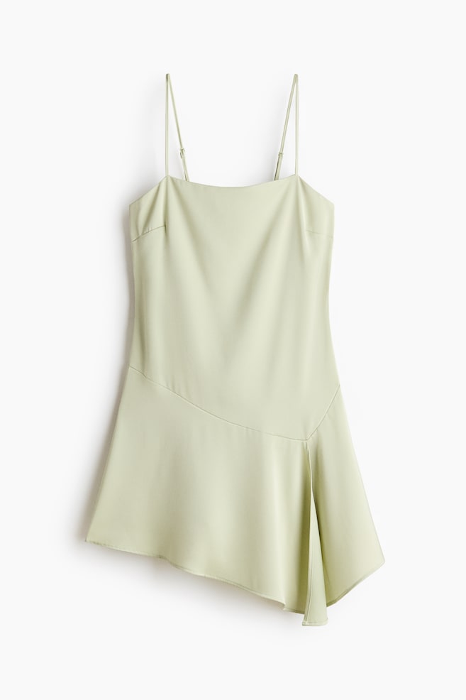 Robe à bretelles fines en satin - Vert pâle/Rose clair/Beige clair/fleuri - 1