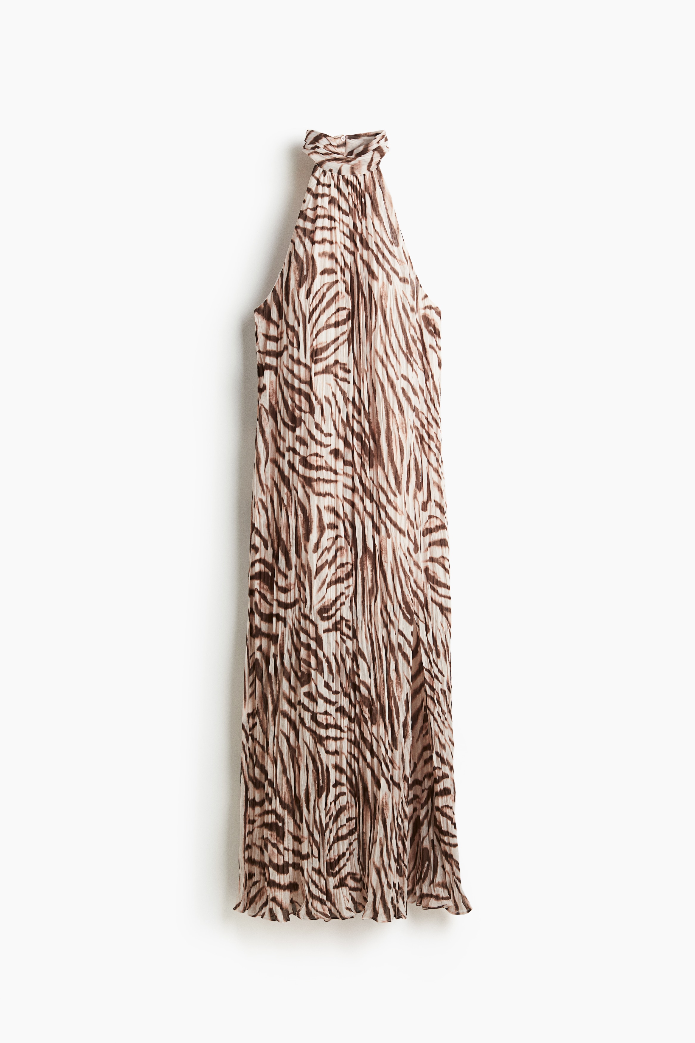 Vestido comprido - Bege claro/Padrão zebra