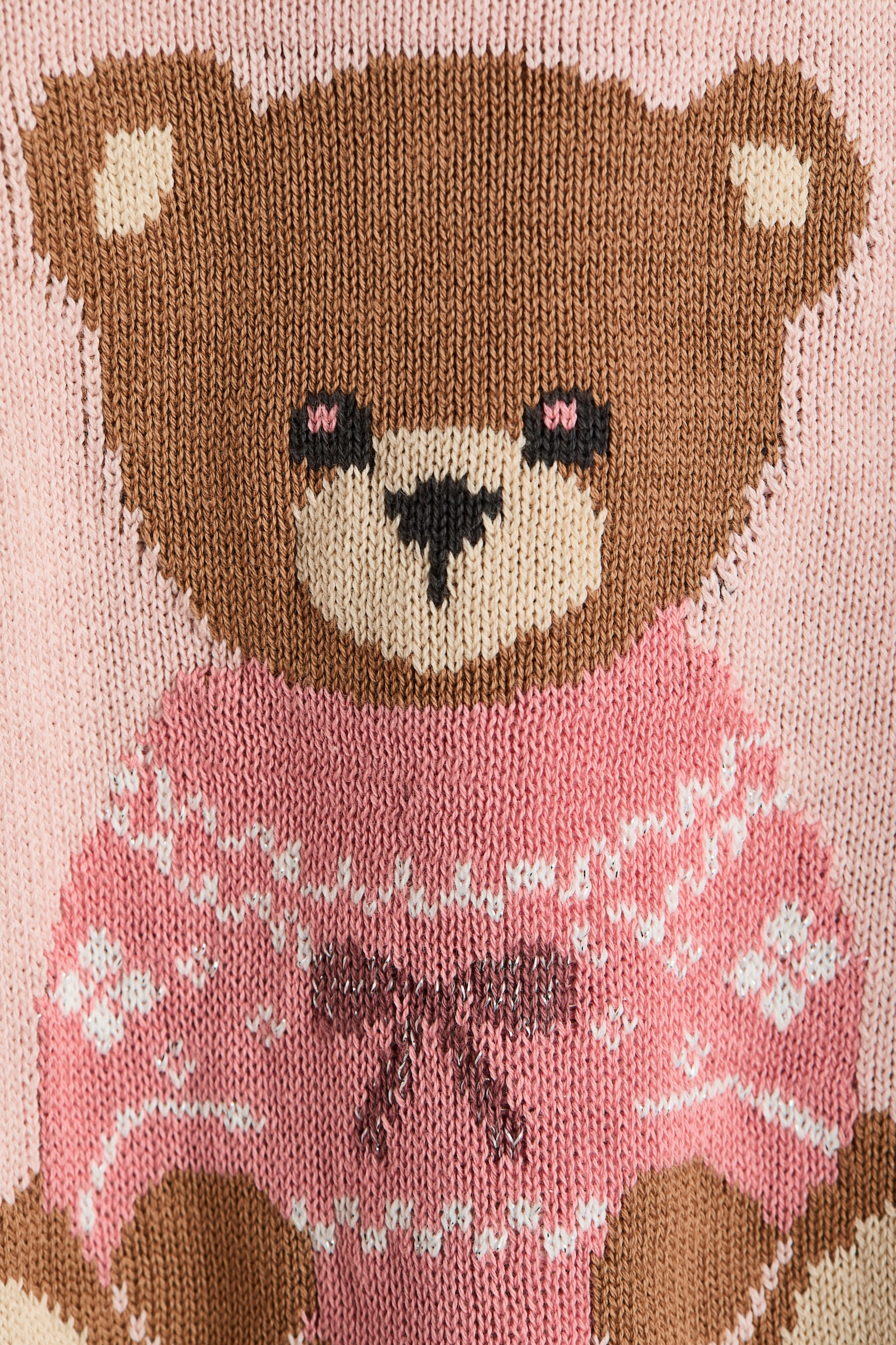 Детский свитер H&M Jacquard-Knit Cotton, цвет: Пыльный розовый — фото 2