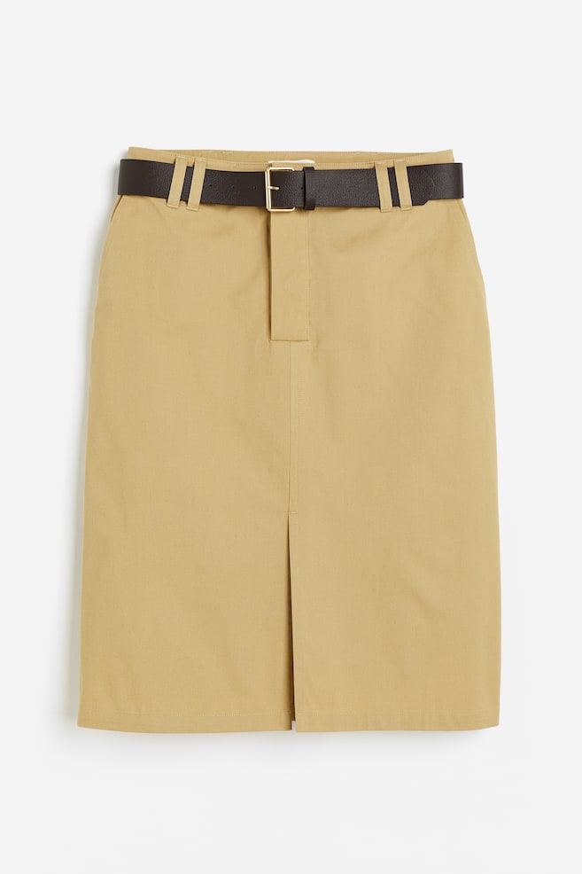 Falda cargo con cinturón - Beige - 1