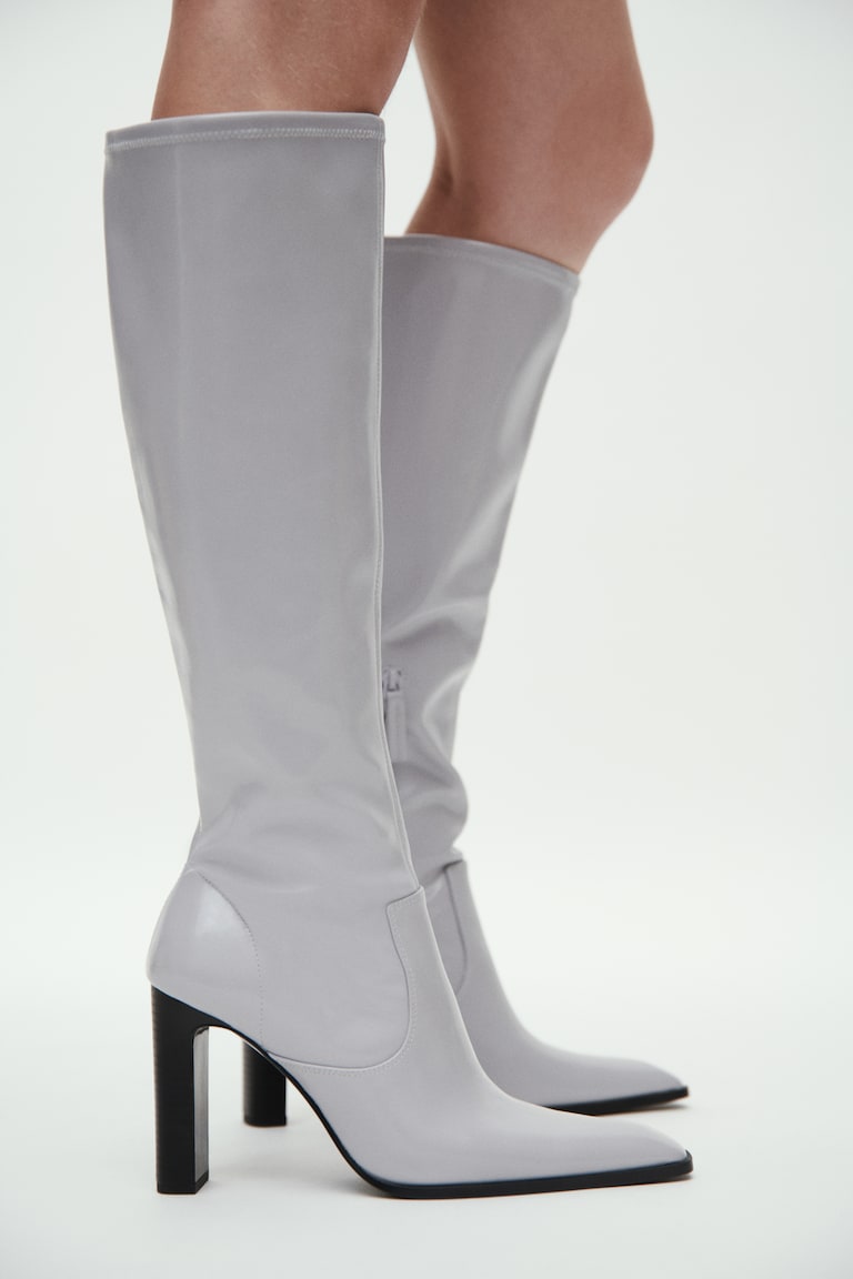 Stivali Donna Grigi Classici Alti con Zip Made in Italy – Calzature