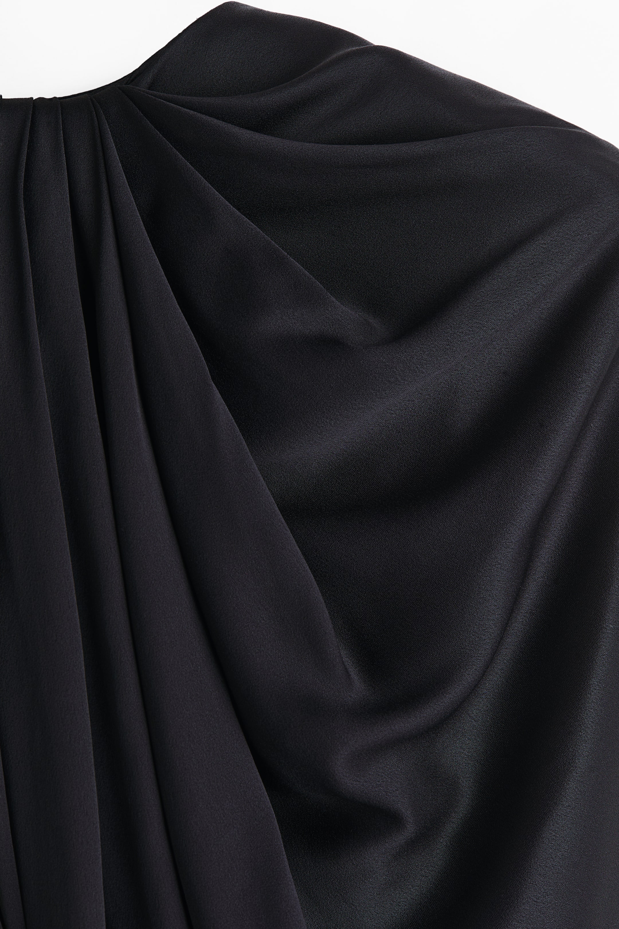 Draped Satin Mini Dress