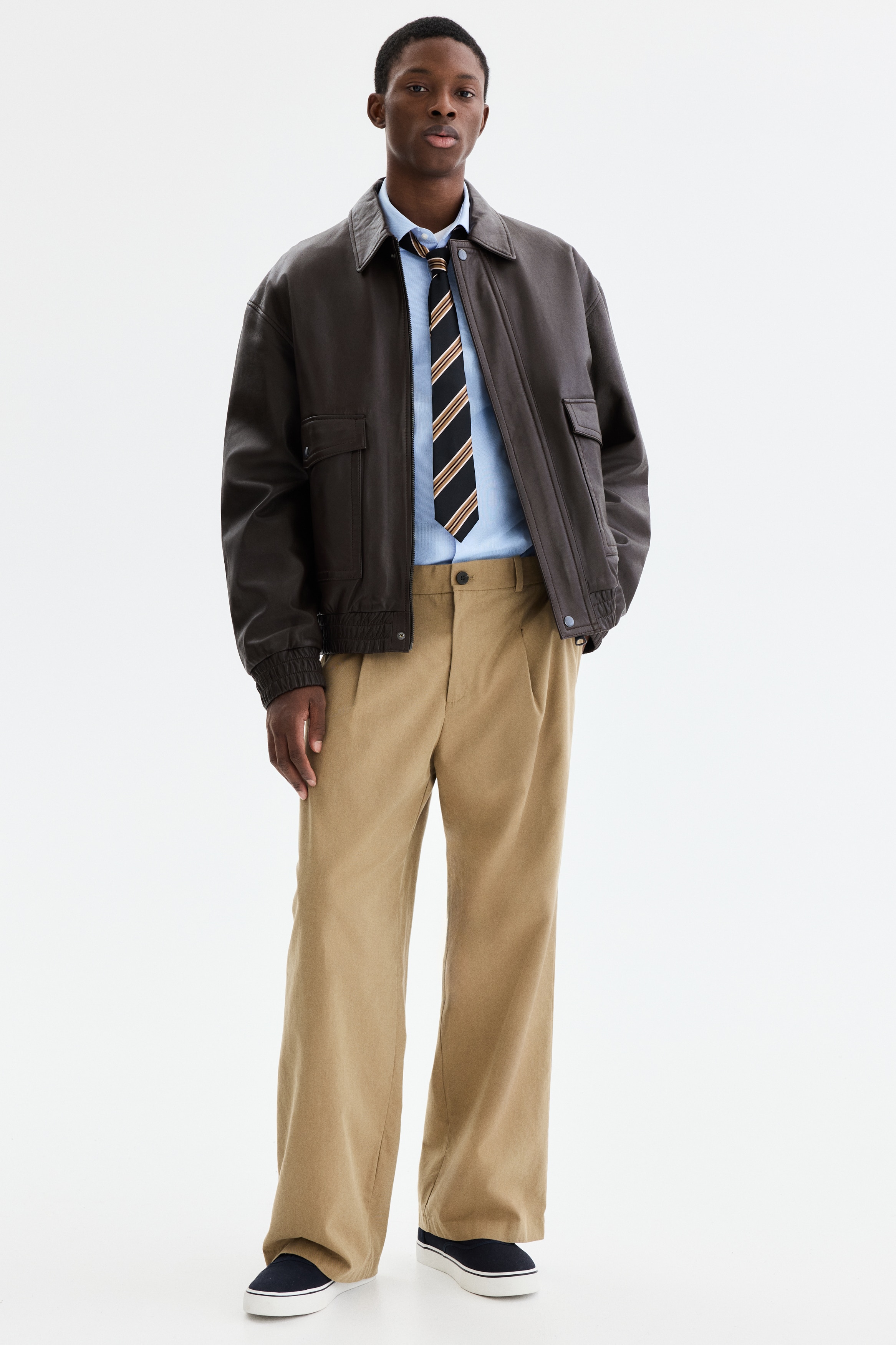 Bomber in pelle - Marrone scuro