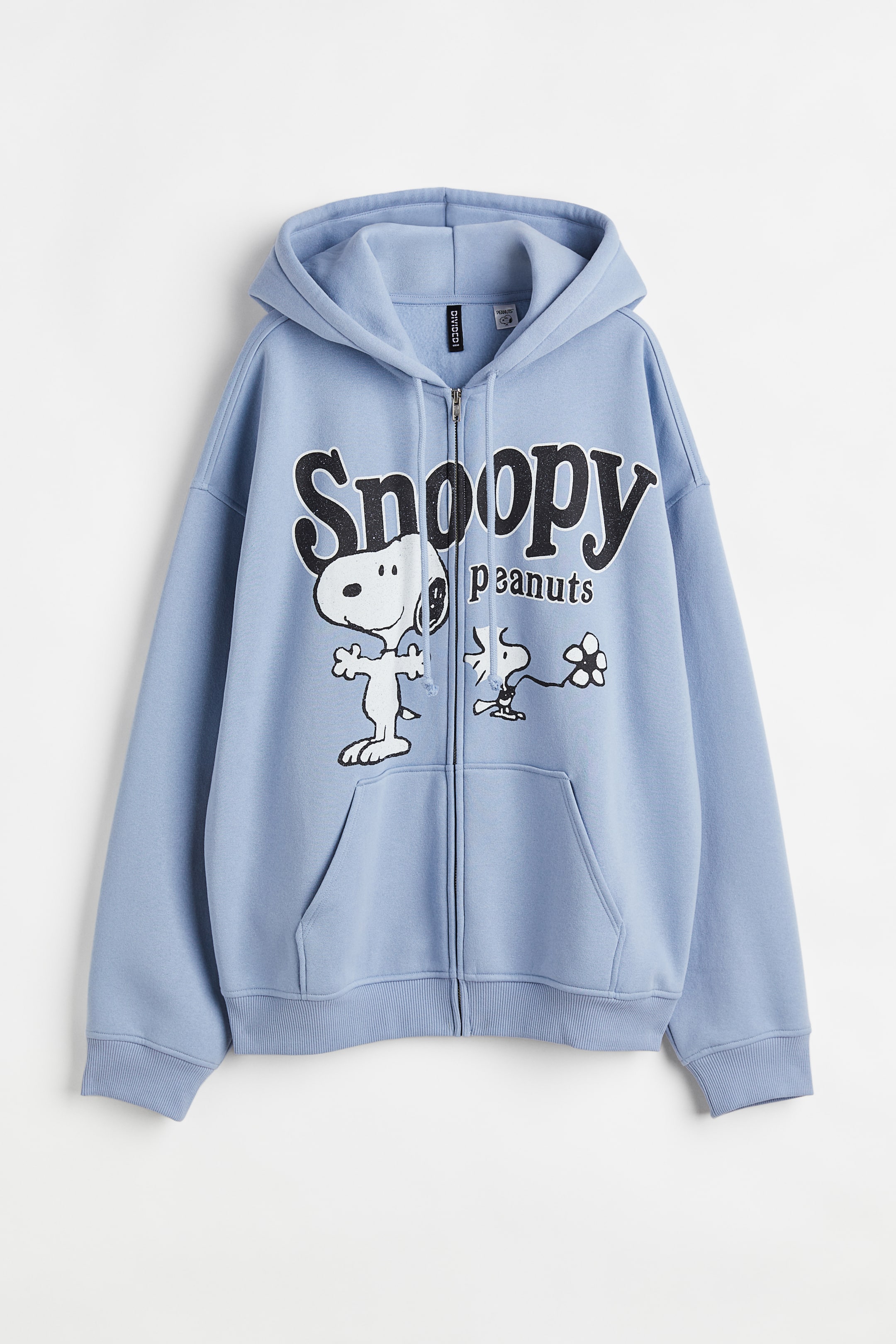 Xem ảnh lớn hơn: Áo hoodie kéo khoá dáng thụng - Màu xanh dương nhạt/Snoopy - Ladies | H&M VN 1