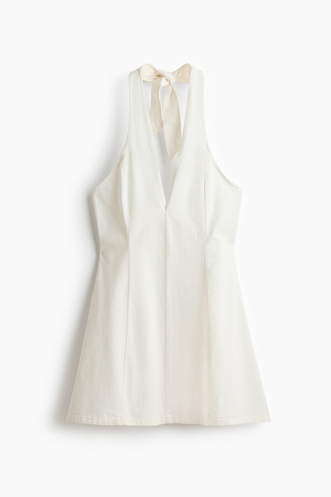 Robe dos nu en denim - Blanc/Bleu denim - 1