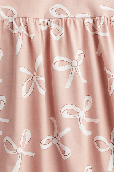 Patterned cotton dress - Powder pink/Bows - Kids | H&M GB