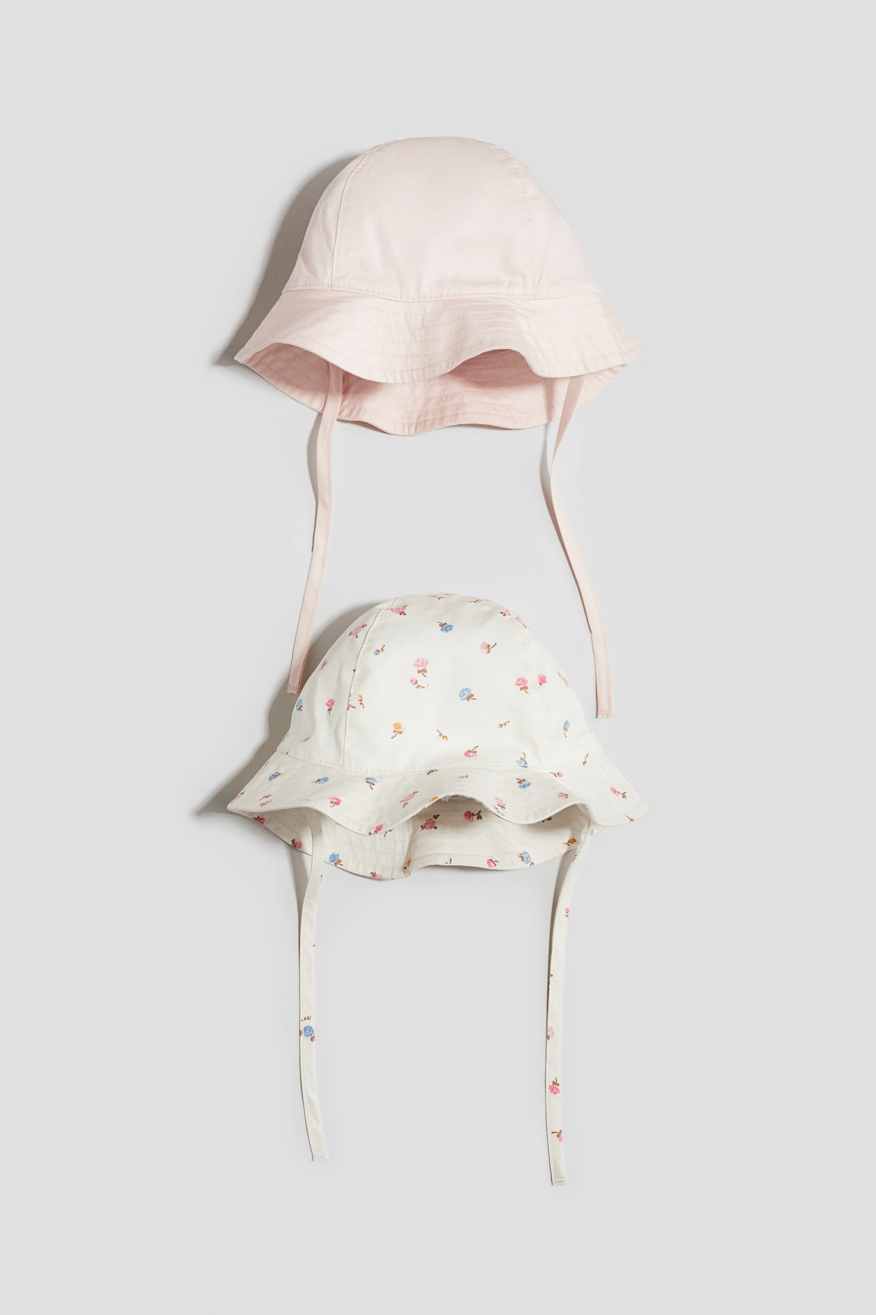 2-pack Cotton Sun Hats - Light pink/floral - Kids | H&M US
