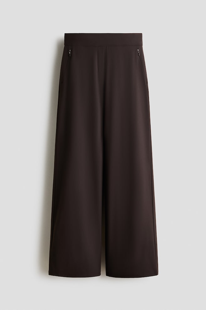 Weite Hose mit Four-way-Stretch - Dunkelbraun/Schwarz/Beige - 1