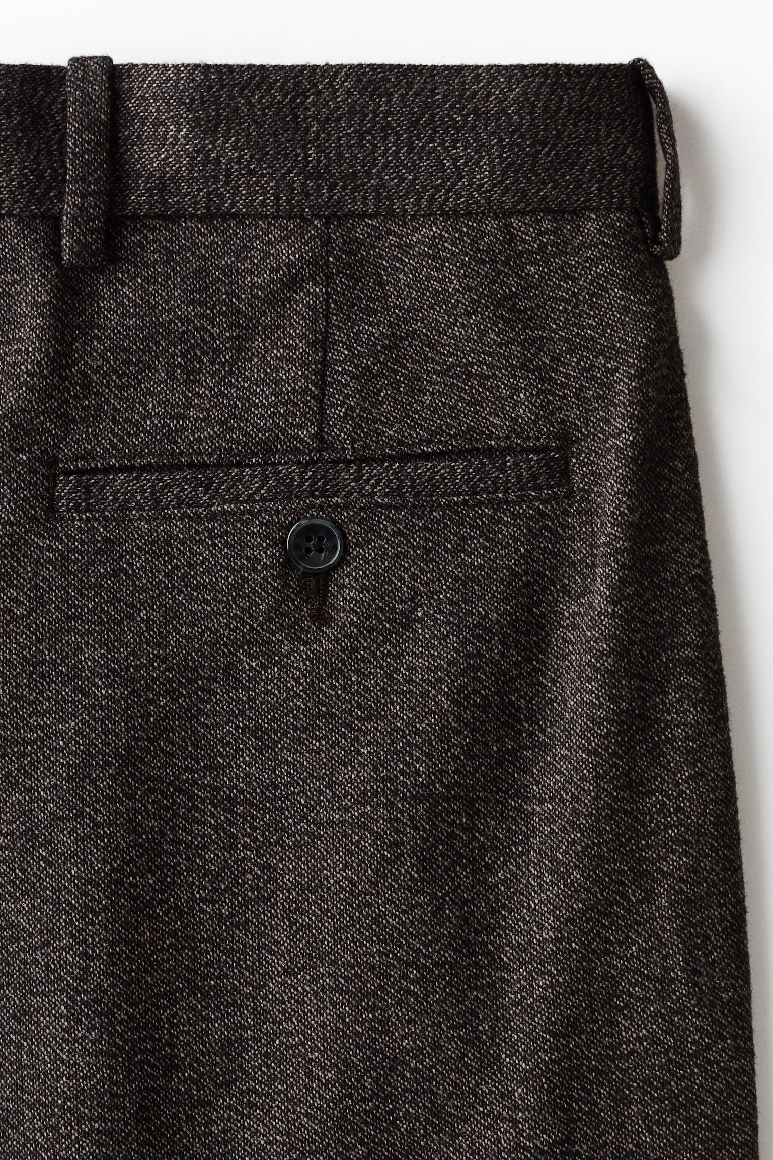Мужские брюки H&M Loose-Fit Wool-Blend, цвет: Тёмный коричневый — фото 7