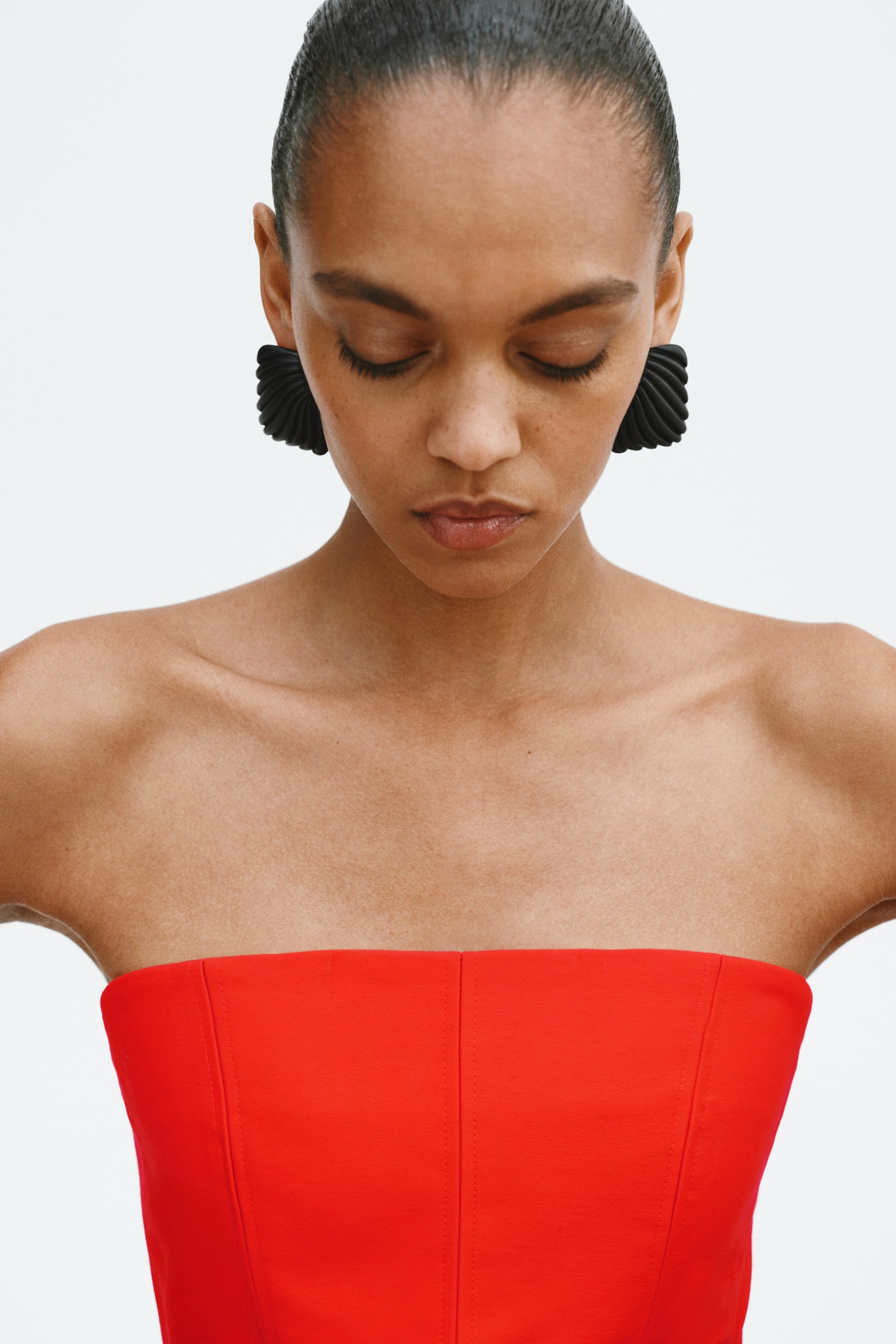 Hourglass bandeau dress - Bright red - 3