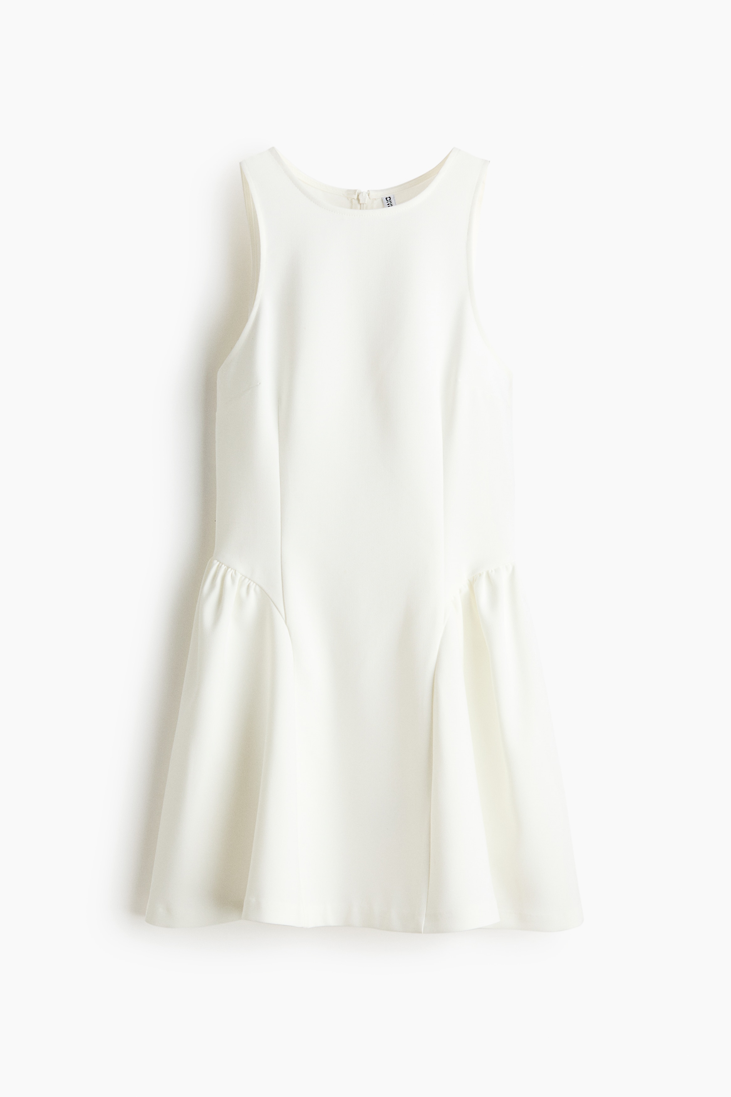 Jurk met uitlopende rok - Ivoorwit/Zwart/Beige