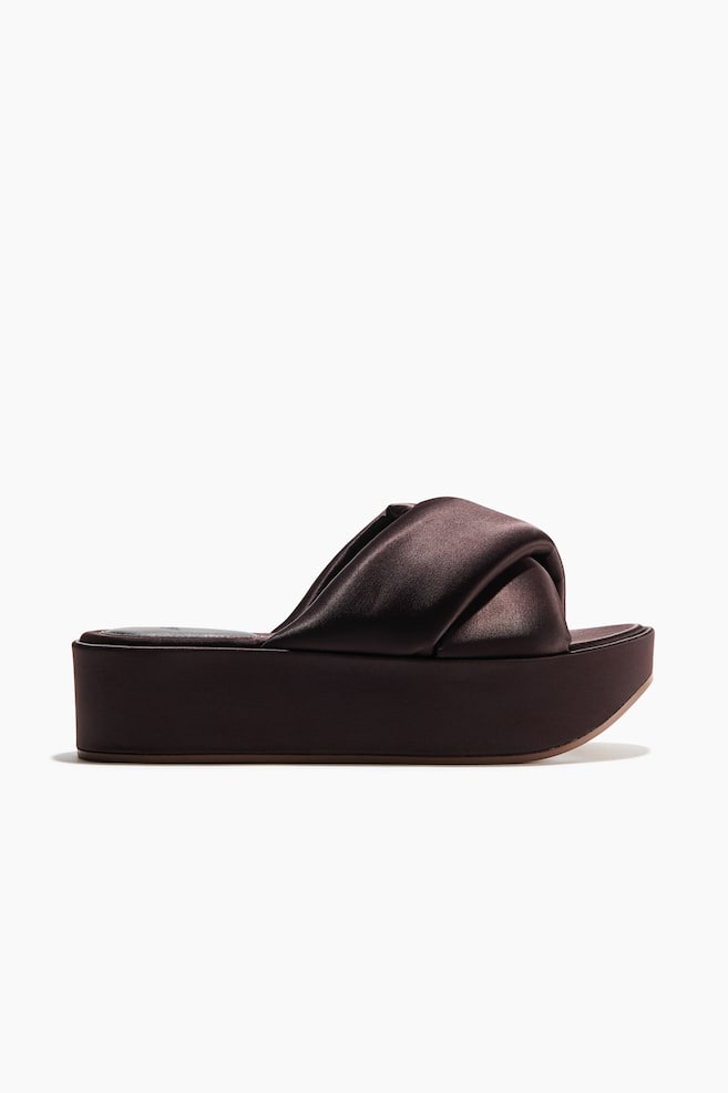 Chunky flatform sandals - Dark brown/Dark beige - 1