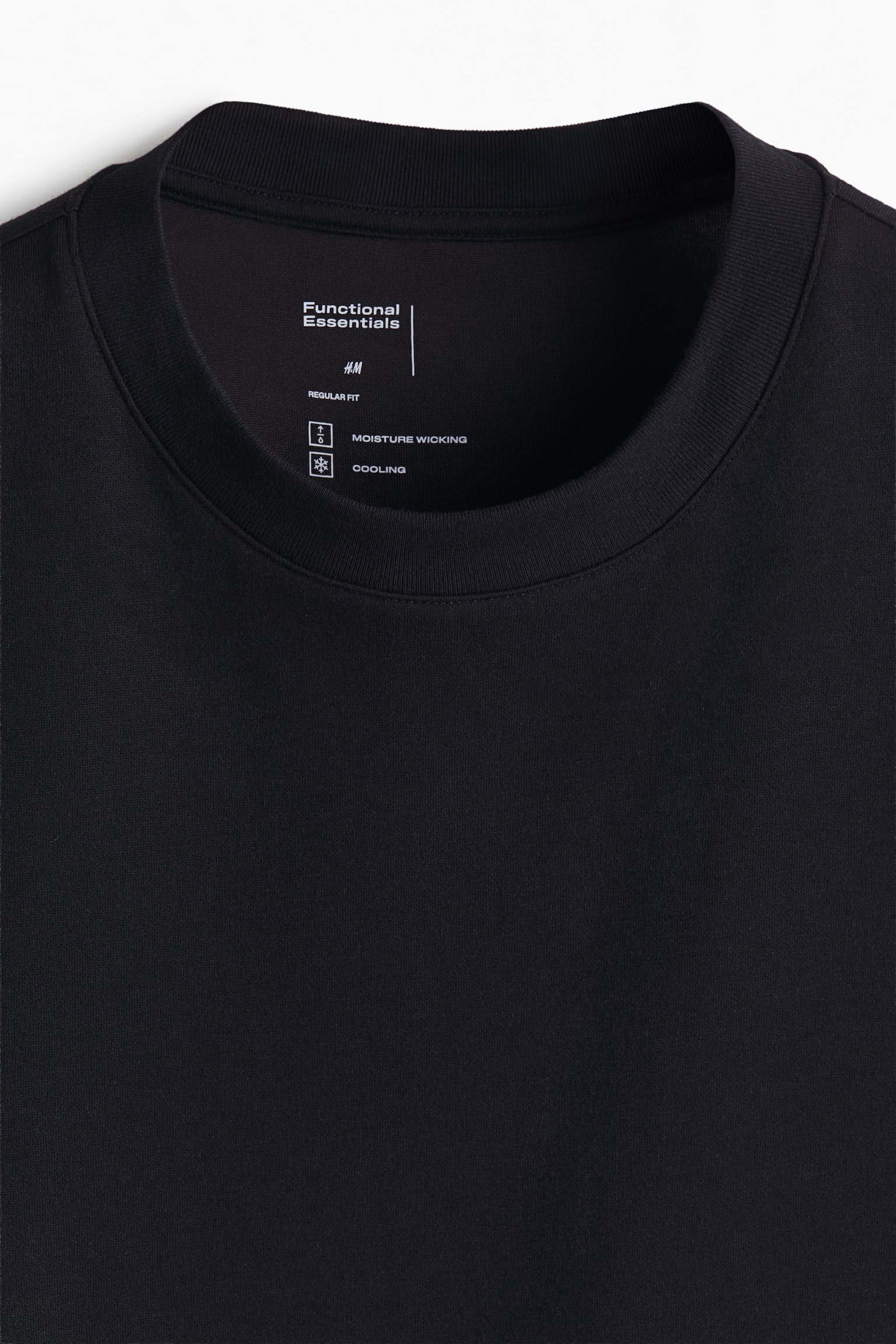 Мужская футболка H&M Cooling Regular Fit, цвет: Чёрный — фото 8