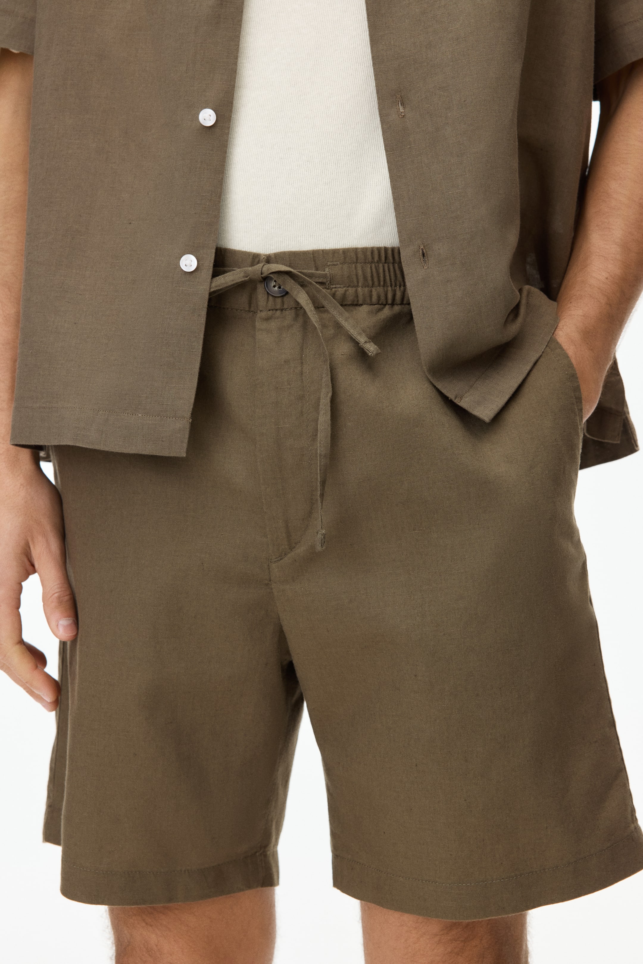 Regular-Fit Linen-Blend Shorts