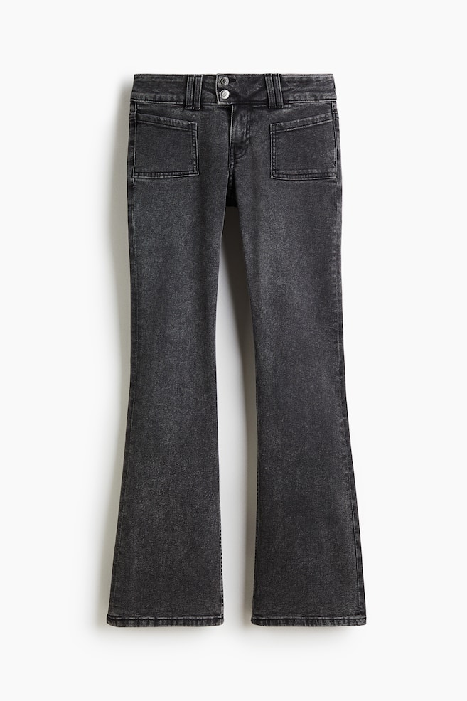 Flared Low Jeans - Grigio denim scuro/Blu denim - 1