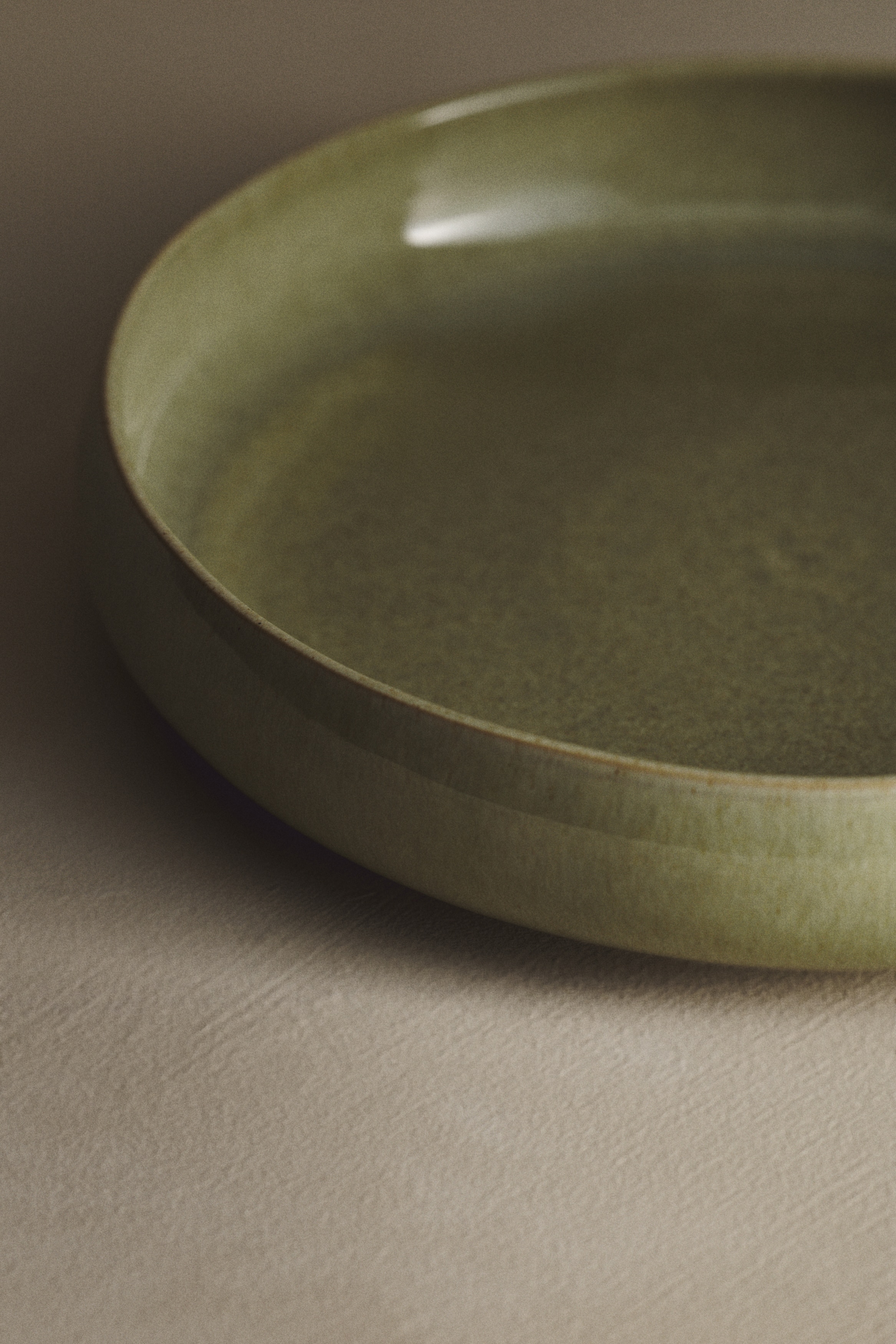 2-pack reactive-glaze soup plates - Green/Light beige