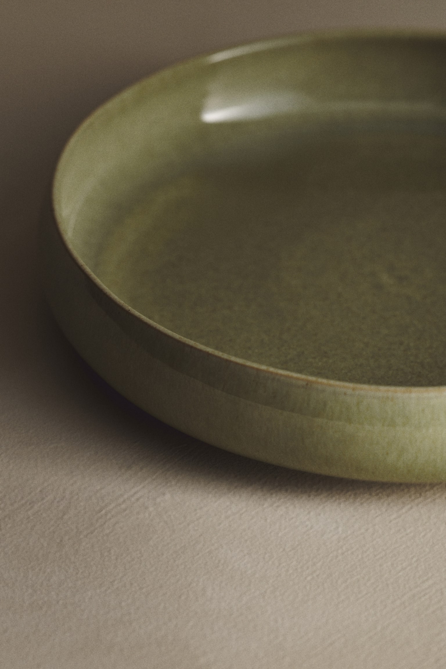 2-pack reactive-glaze soup plates - Green/Light beige - 2
