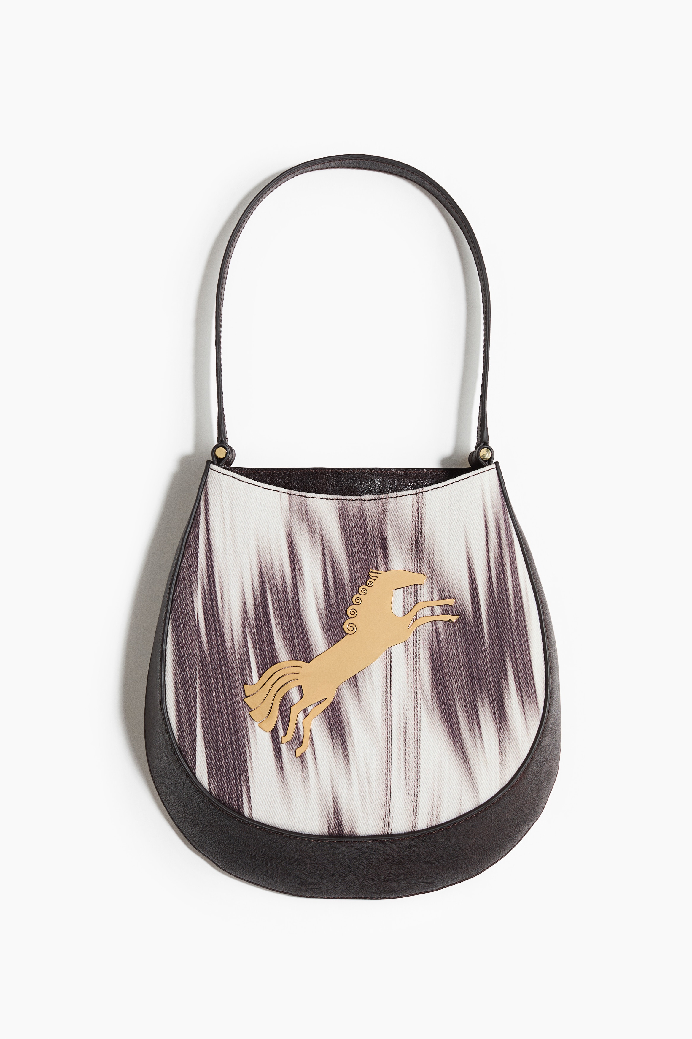 Badge Detail Handbag - Dark purple/Pattern/Burgundy