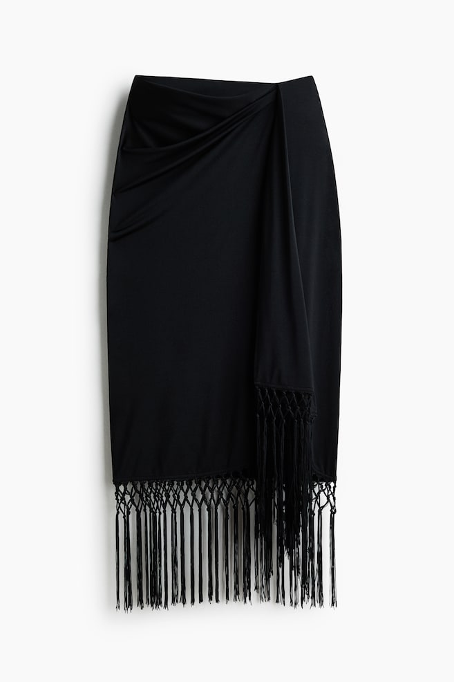 Fringed skirt - Black - 1