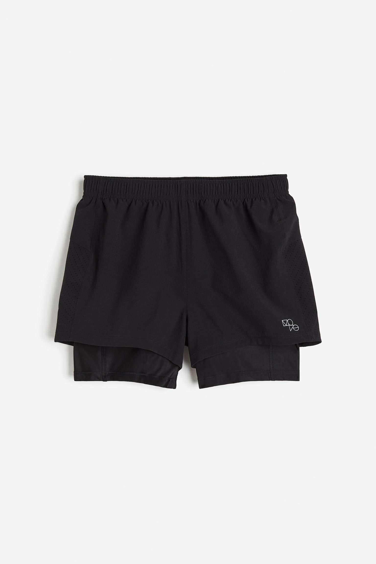 Double-layered running shorts in DryMove™ - Black - 2