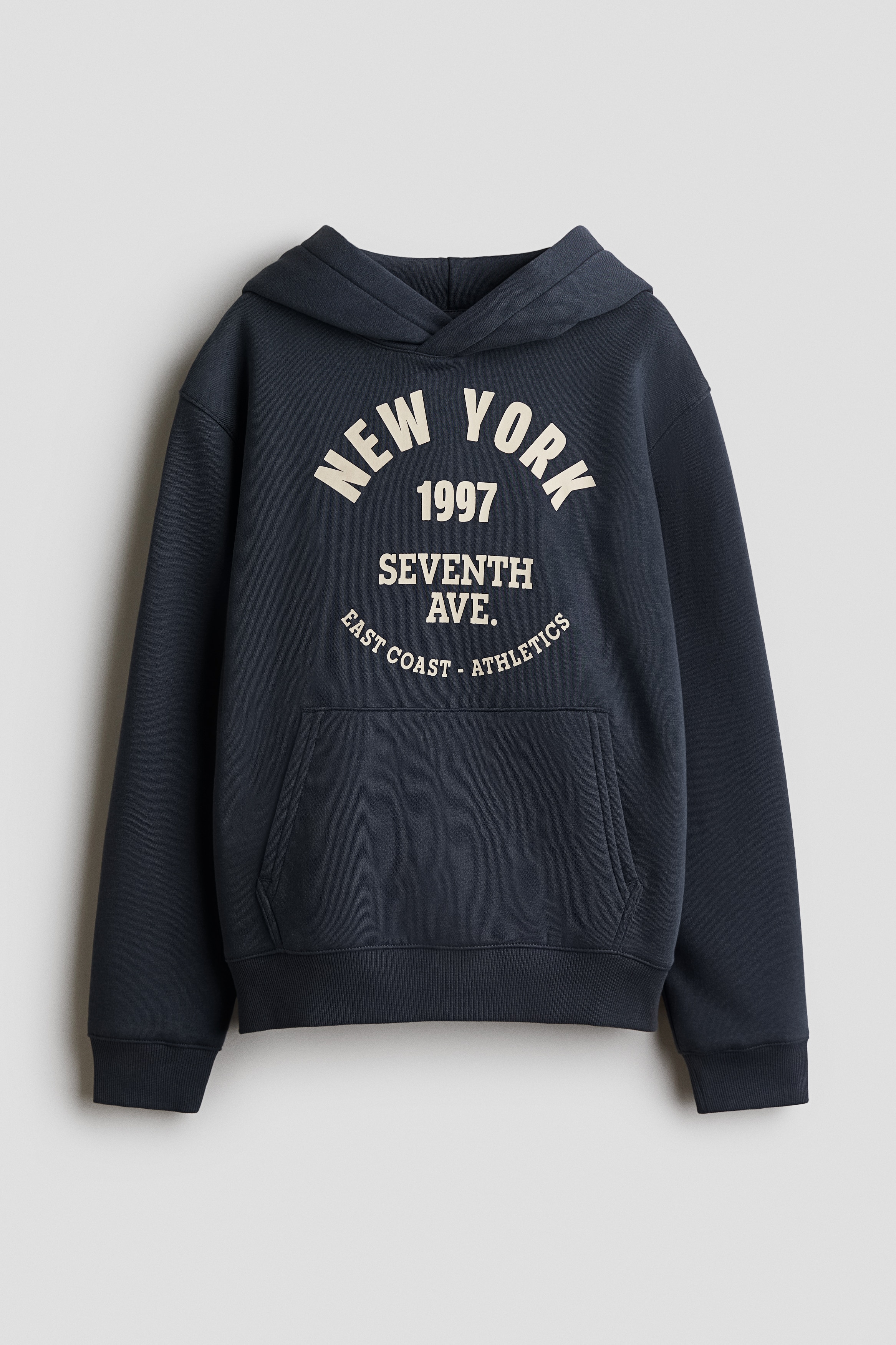 Hoodie avec intérieur brossé et motif imprimé - Bleu marine/New York/Marron foncé/Worldwide/Gris chiné/New York/Gris/ballon de basket/Turquoise/Everyday Classic/Crème/New York/Gris clair/Athletic Dept./Cream/NY City/Rouge/East Coast Skate