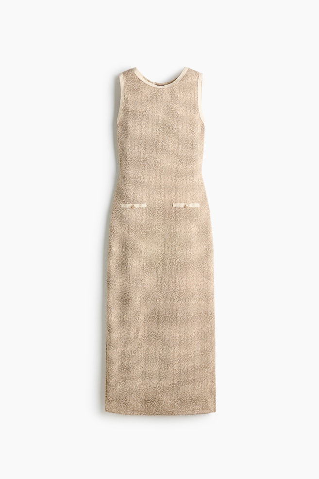 Bouclé-Knit Dress - Beige - 1