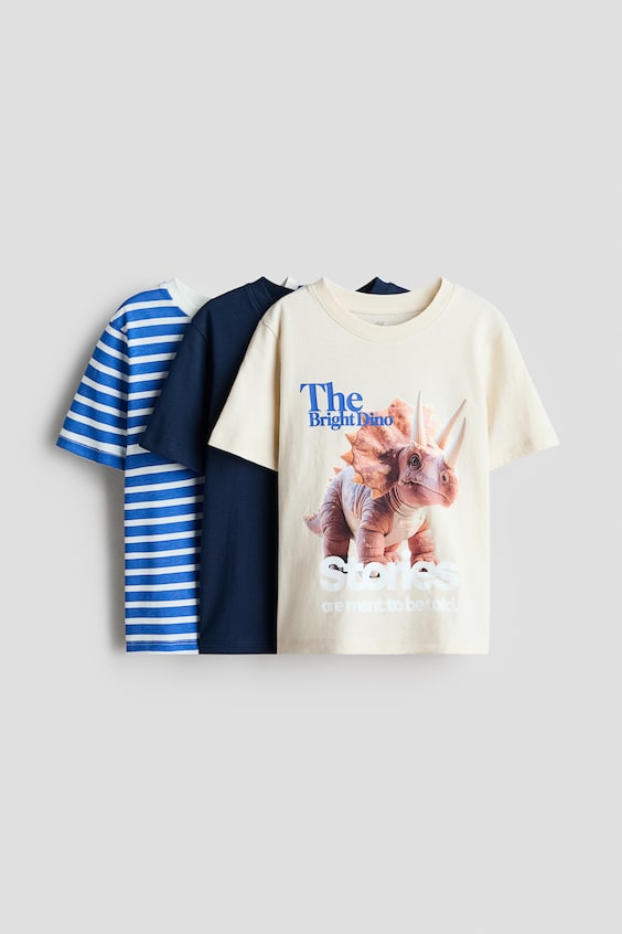 Детские футболки H&M 3-Pack Cotton T-Shirts