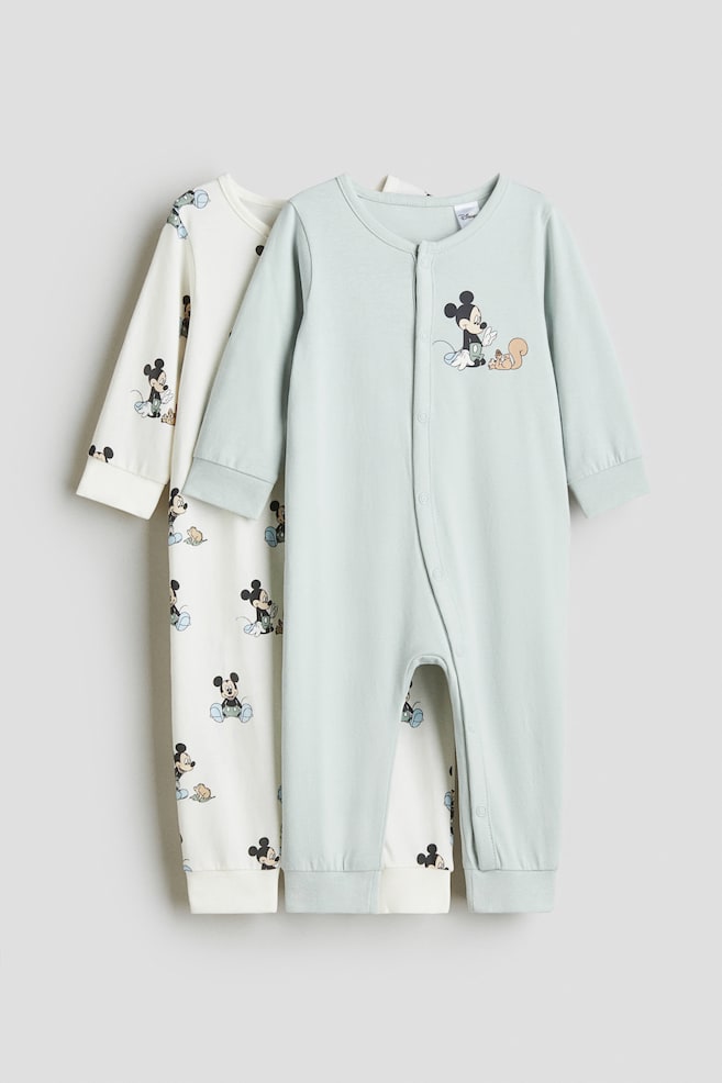 2-pack printed pyjamas - Light turquoise/Mickey Mouse/Dark grey/The Lion King/Light green/Mickey Mouse/Pink/Minnie Mouse/Dusty blue/Mickey Mouse/Dusty blue/Superman/Turquoise/The Lion King/Light pink/Bambi/Light pink/Minnie Mouse/Light pink/Hello Kitty - 1