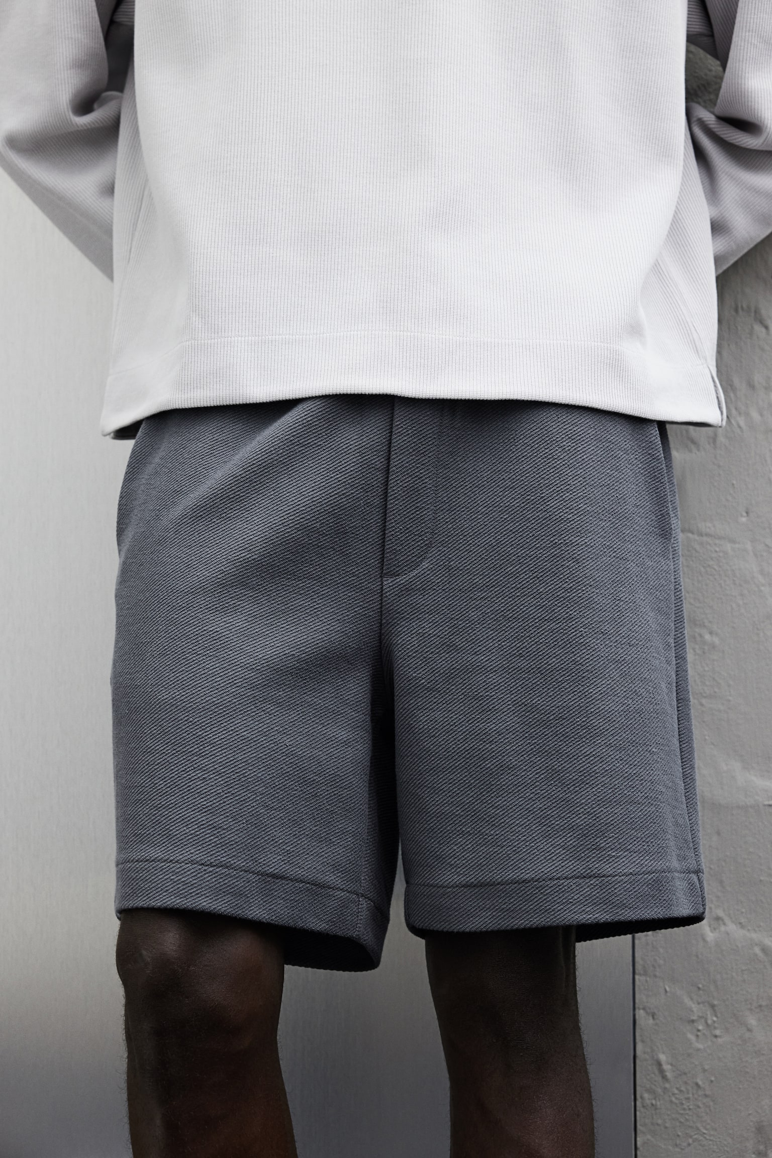 Regular Fit Sweatshorts - Dark grey/White/Black - 7