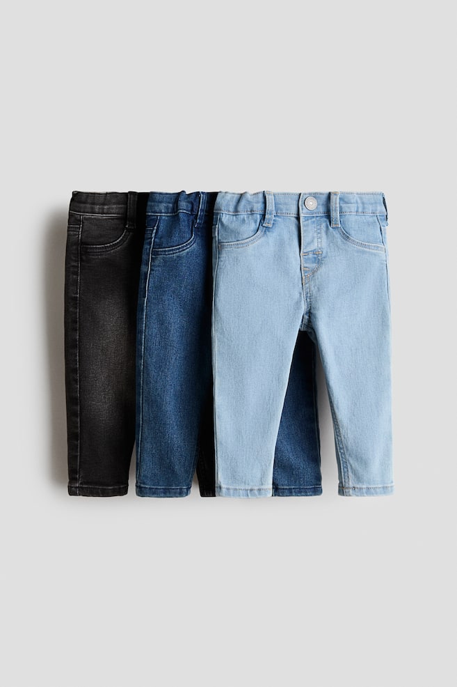 Lot de 3 Comfort Stretch Skinny Fit Jeans - Bleu denim/noir/Bleu denim/noir/Bleu denim/beige - 1