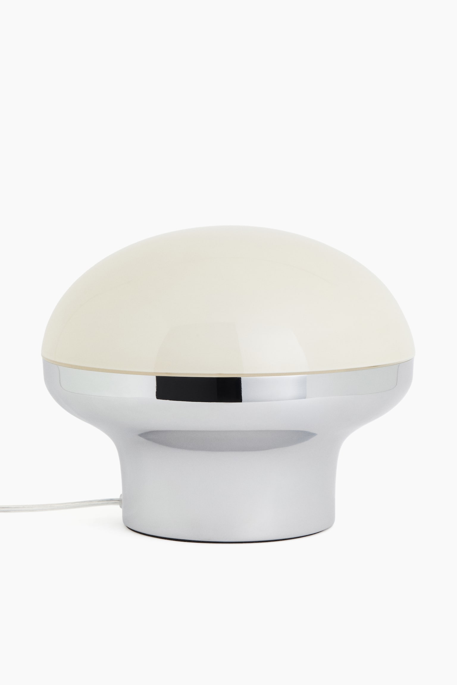 Metal table lamp - Light beige/Silver-coloured