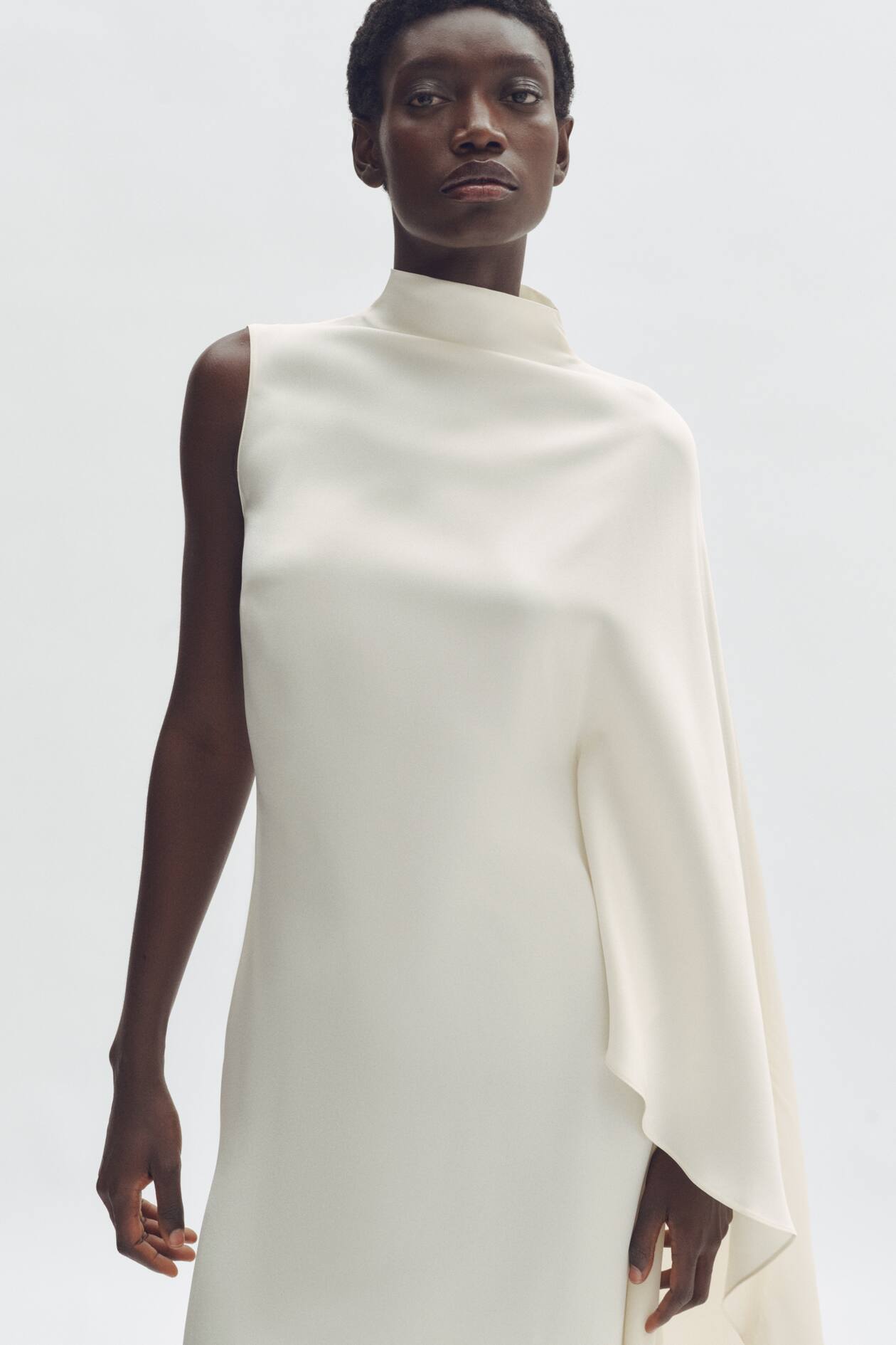 Satin Cape Dress - image 2
